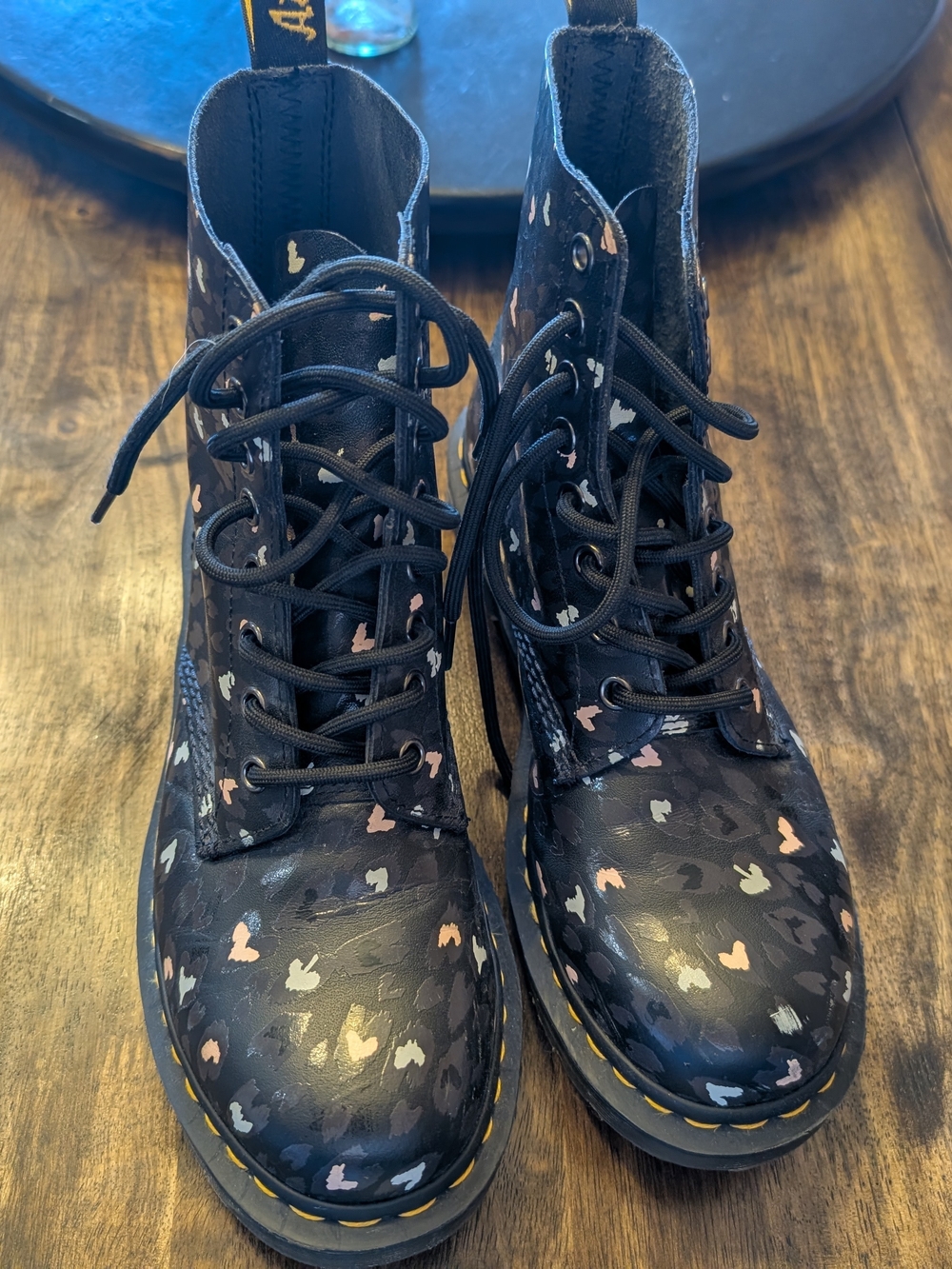 Dr. Martens Black Heart-Accent Combat Boots